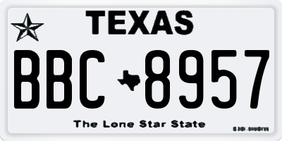 TX license plate BBC8957