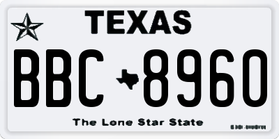 TX license plate BBC8960