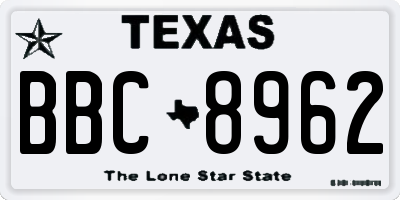 TX license plate BBC8962