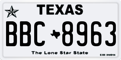 TX license plate BBC8963