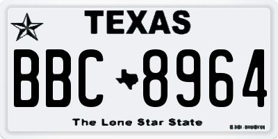 TX license plate BBC8964