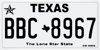TX license plate BBC8967