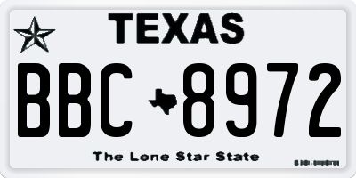 TX license plate BBC8972