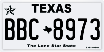TX license plate BBC8973