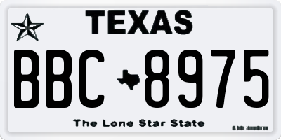 TX license plate BBC8975