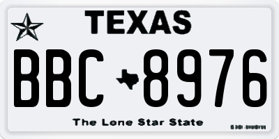 TX license plate BBC8976
