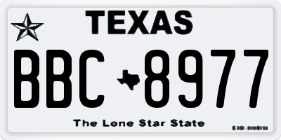 TX license plate BBC8977