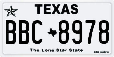 TX license plate BBC8978