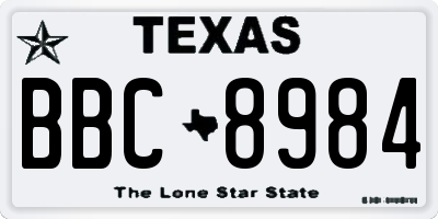 TX license plate BBC8984