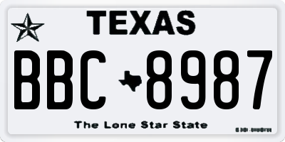 TX license plate BBC8987