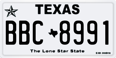 TX license plate BBC8991