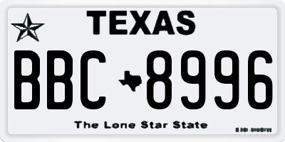 TX license plate BBC8996