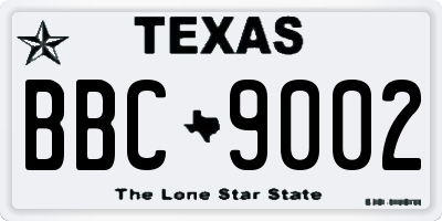 TX license plate BBC9002