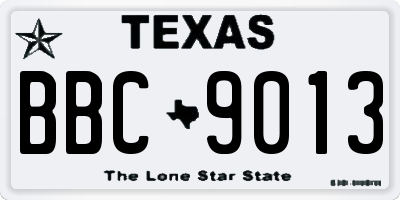 TX license plate BBC9013