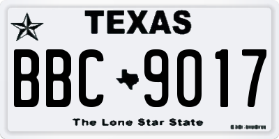 TX license plate BBC9017