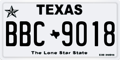 TX license plate BBC9018