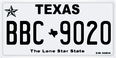 TX license plate BBC9020