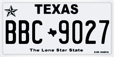 TX license plate BBC9027