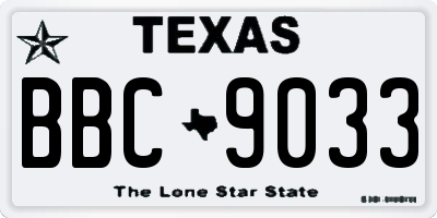 TX license plate BBC9033