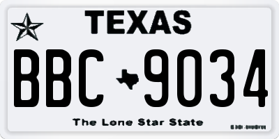 TX license plate BBC9034