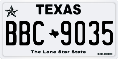 TX license plate BBC9035