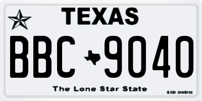 TX license plate BBC9040