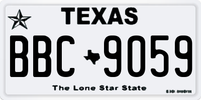 TX license plate BBC9059