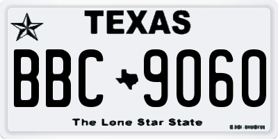TX license plate BBC9060