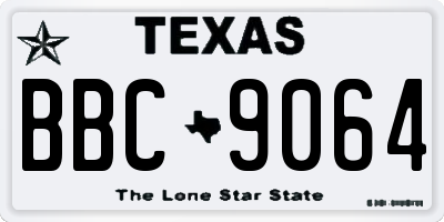TX license plate BBC9064