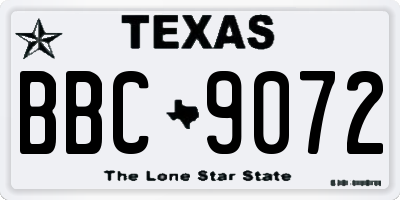 TX license plate BBC9072