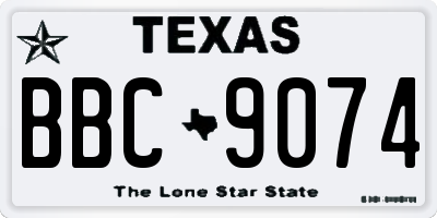 TX license plate BBC9074
