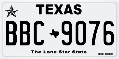 TX license plate BBC9076