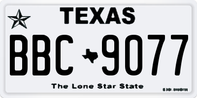 TX license plate BBC9077