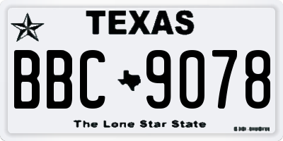 TX license plate BBC9078