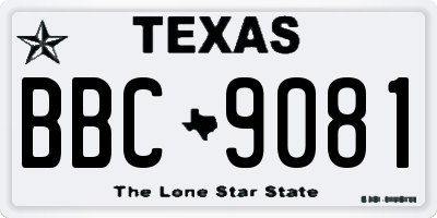 TX license plate BBC9081