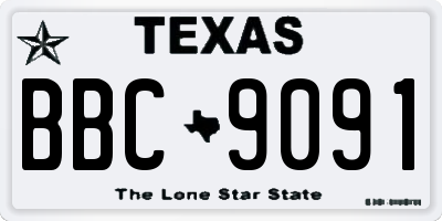 TX license plate BBC9091