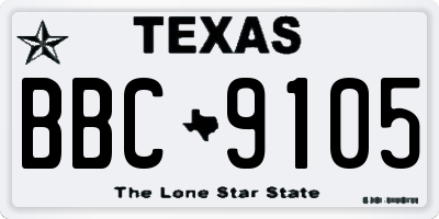 TX license plate BBC9105