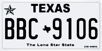 TX license plate BBC9106