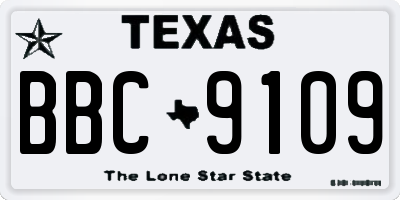 TX license plate BBC9109