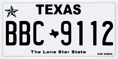 TX license plate BBC9112