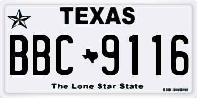 TX license plate BBC9116