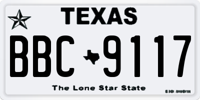 TX license plate BBC9117