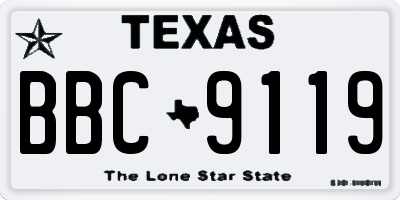 TX license plate BBC9119