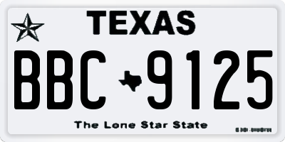 TX license plate BBC9125