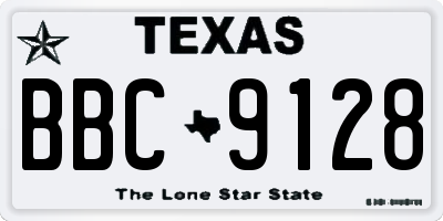 TX license plate BBC9128