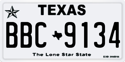 TX license plate BBC9134