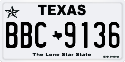 TX license plate BBC9136