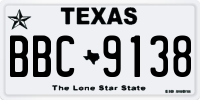 TX license plate BBC9138