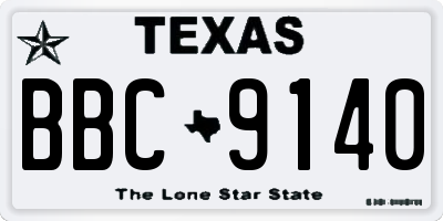 TX license plate BBC9140