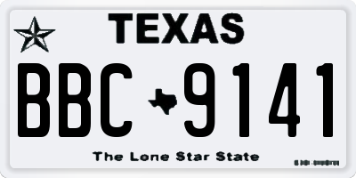 TX license plate BBC9141